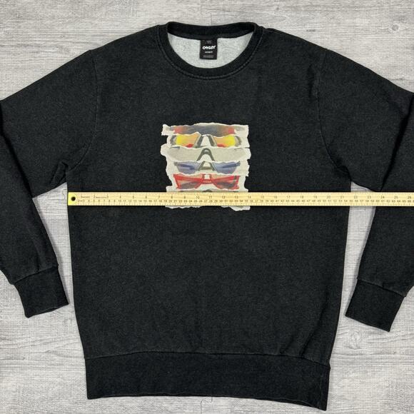 Oakley Men's Size L Large Gray Sunglass Print Crewneck Sweatshirt $80 #472572 - Picture 4 of 10